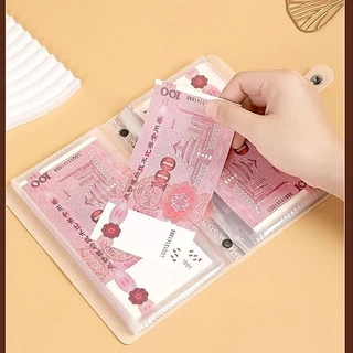 เงินสดเงินฝากหนังสือกระเป๋าสตางค์กระเป๋าสตางค์กระเป๋าสตางค์หนังสือสามารถเก็บเงินสดความจุขนาดใหญ่ RMB การจัดเก็บหนังสือ 50 หน้า