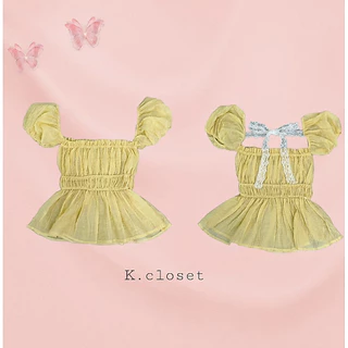 (ผ้าบาง) เสื้อแขนตุ๊กตาลูกไม้ผูกหลัง สาวอวบใส่ได้อกถึง40/รุ่นนี้สามารถผูกปรับได้หลายแบบนะคะ