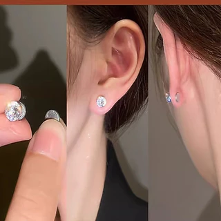 ต่างหูคลิปแม่เหล็กเงางามไม่ต้องเจาะหูสำหรับผู้ชายและผู้หญิง