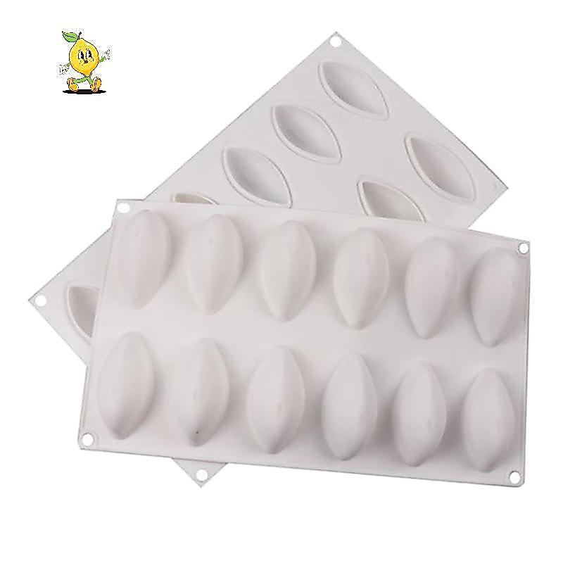 [mozh-t] 12 Cavity Silicone Cake Fondant Mold Form Quynelle Shaped Mould Mousse Cake Tool