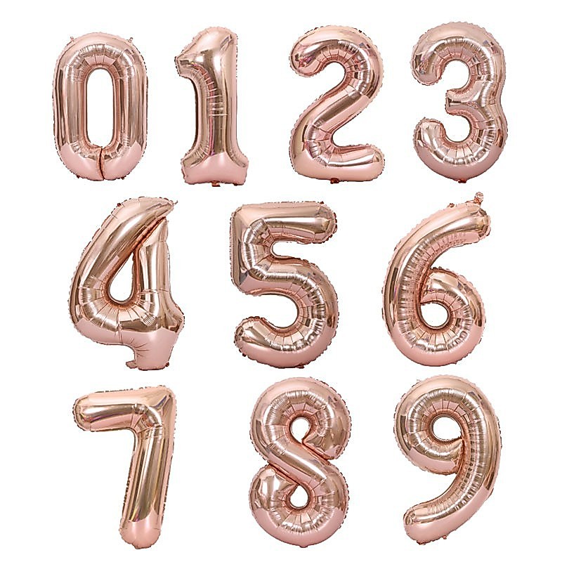 ลูกโป่งฟอยล์ตัวเลขจัมโบ้ Rosegold