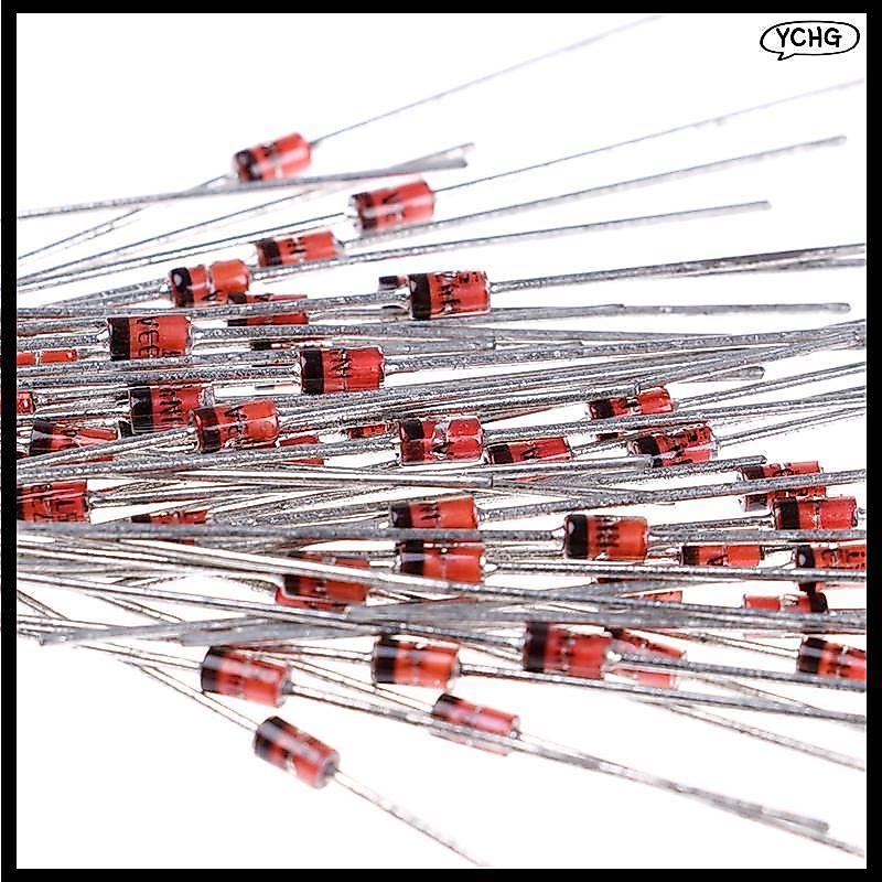 YCHG 50pcs 1W 5.1V Zener ไดโอด 1N4733A 1N4733 IN4733A IN4733 5V1 โวลต์ DO-35 ใหม่