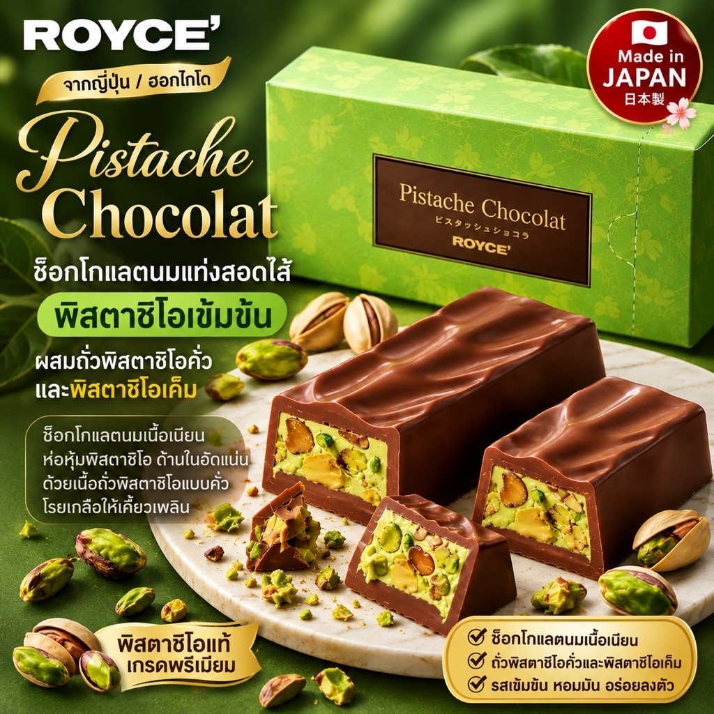Royce ช็อกโกแลตพิสตาชิโอ้จากญี่ปุ่น