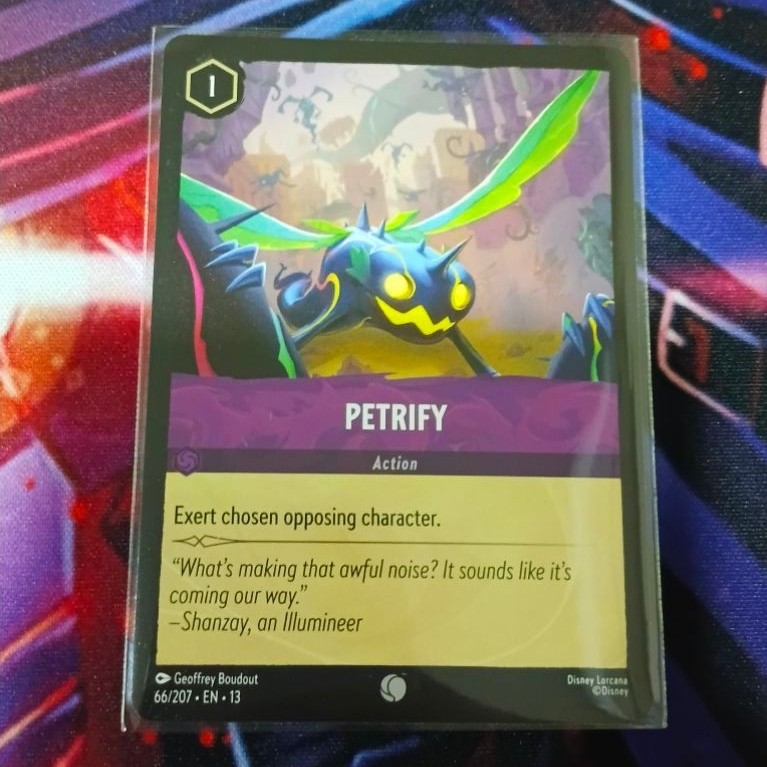 Petrify 66/207 En13 Disney Lorcana Trading card game การ์ดเกมดิสนีย์ ลอคาน่า ภาษาอังกฤษ