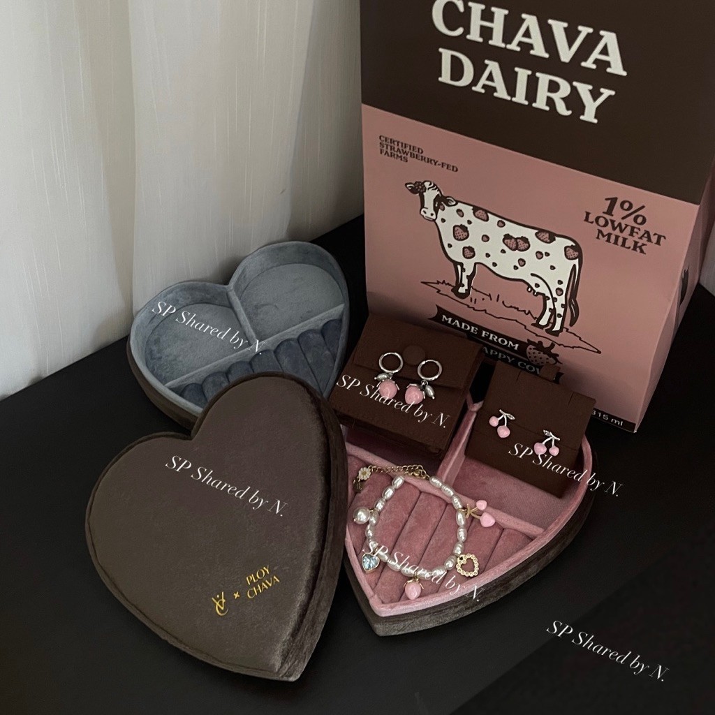 พร้อมส่ง : Valichain x Ploy Chava | รวมคอล🐄🩷 ต่างหู / สร้อย / ข้อมือ (New in Pack)