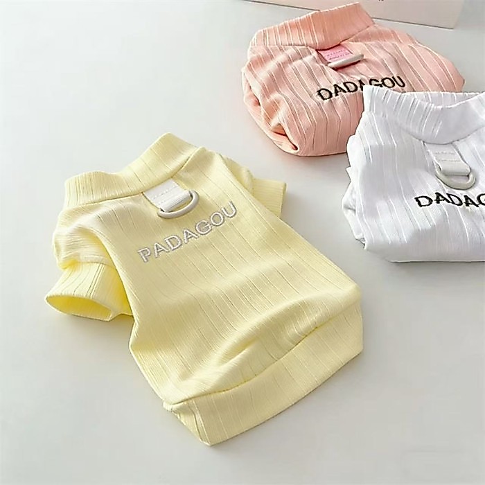 [สินค้าสัตว์เลี้ยงน่ารัก] แมวเย็นฉุดเสื้อยืดสัตว์เลี้ยงฤดูใบไม้ผลิฤดูใบไม้ร่วงเสื้อผ้า