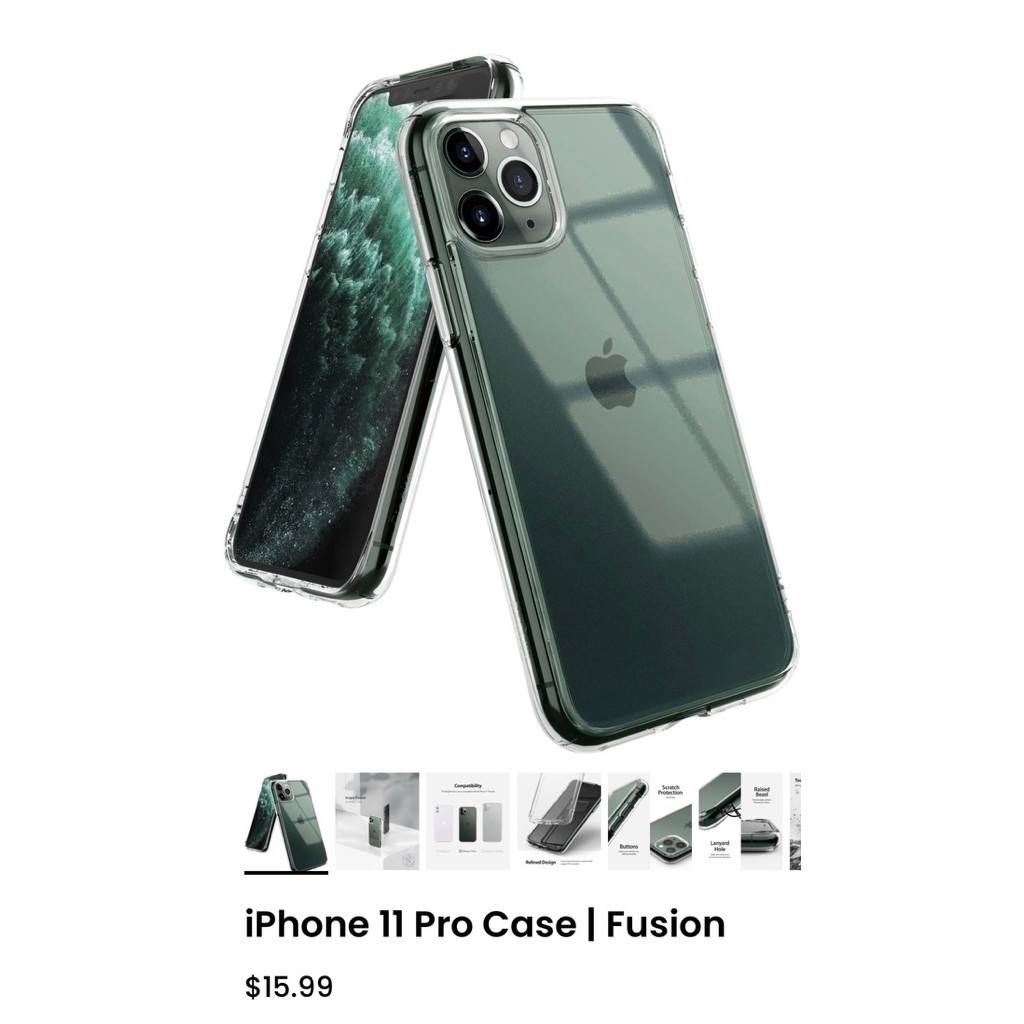 Ringke Fusion สําหรับ iPhone 11 Pro Clear Protective Cover Case