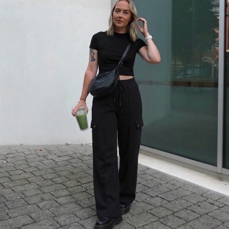 กางเกงขายาวคาร์โก้ ทรงขากว้าง PONTE UTILITY WIDE LEG TROUSERS (A3403)