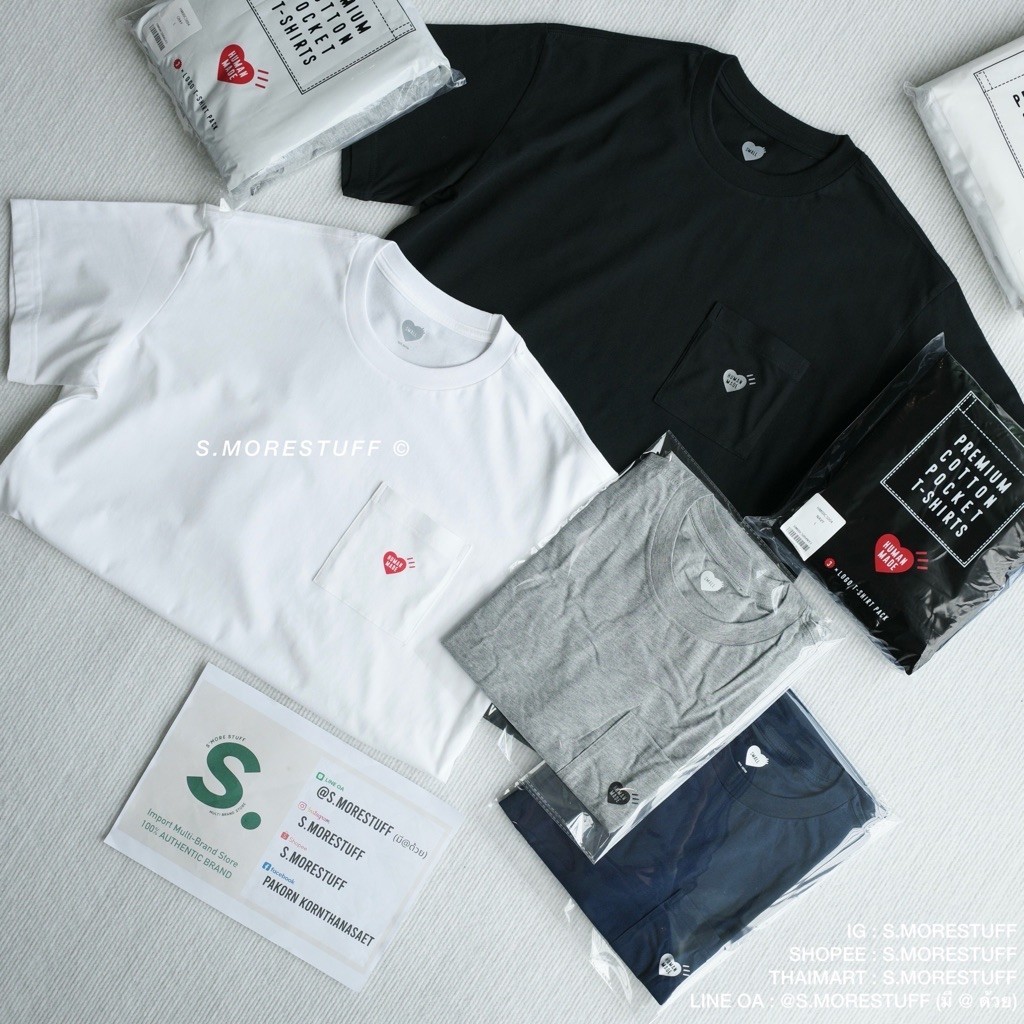HUMAN MADE. PREMIUM COTTON POCKET T-SHIRT (แบ่งขาย)