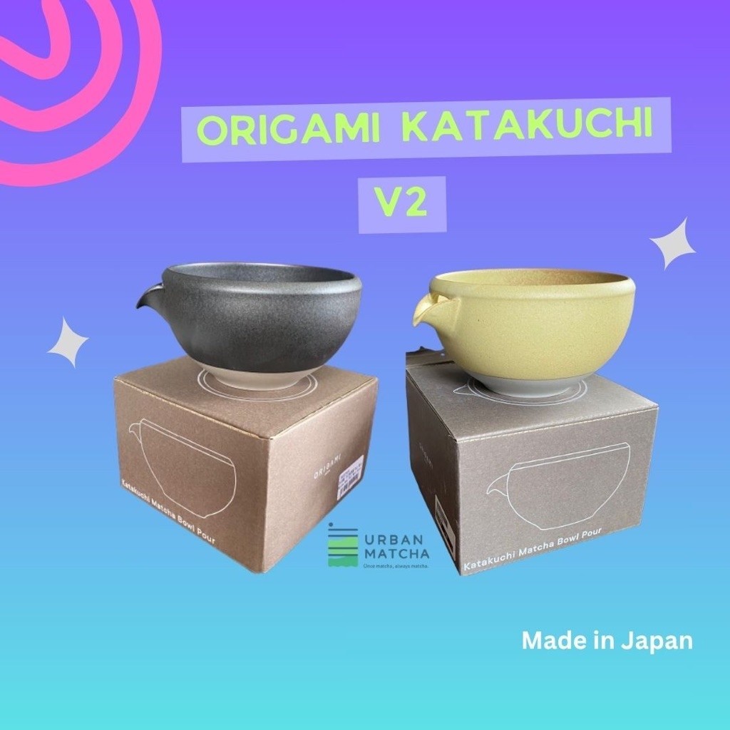 [Made in Japan] ORIGAMI Katakuchi Matcha Bowl V2 - สีดำ, สีเหลือง