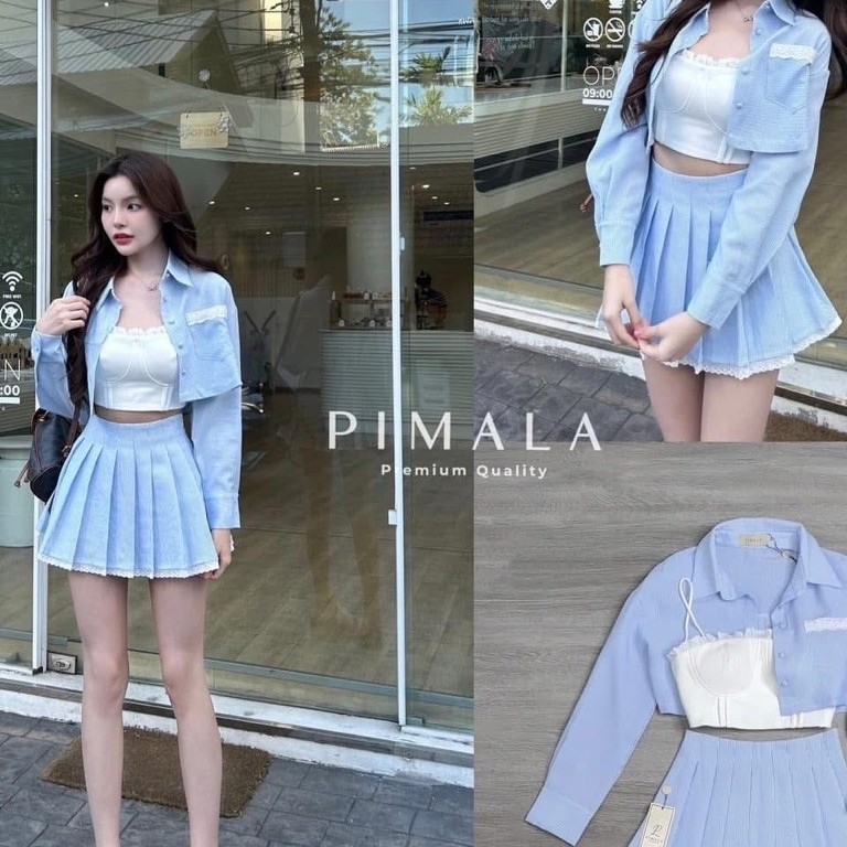 ☁️Pimala Brand☁️  SET 3 ชิ้น  S ป้าย PIMALA 🩵มือ 2 🩵