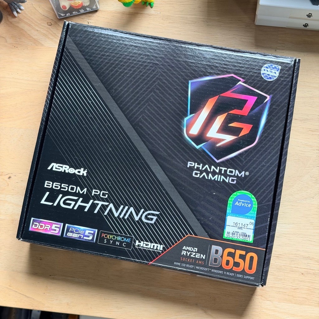[ของใหม่ พร้อมส่ง] ASROCK MAINBOARD (AM5) B650M PG LIGHTNING DDR5 - A0161147