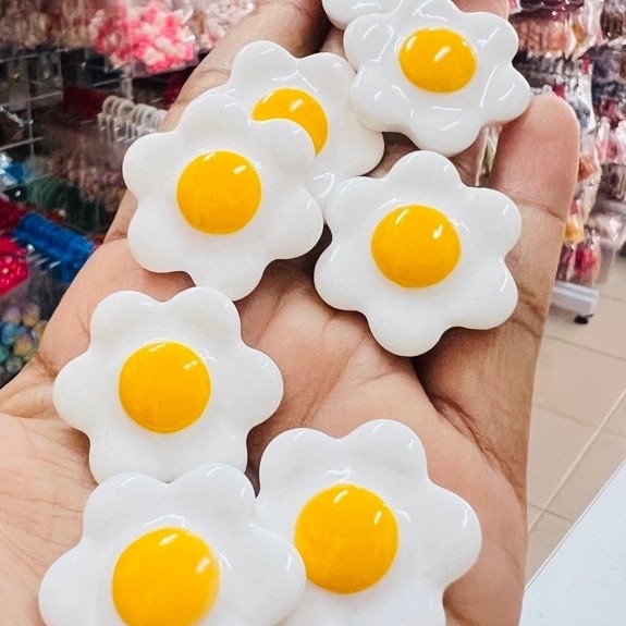 ไข่ดาวไข่ติดกิ๊บ10ชิ้นเรซิ่นติดกิ๊บหรือDIY