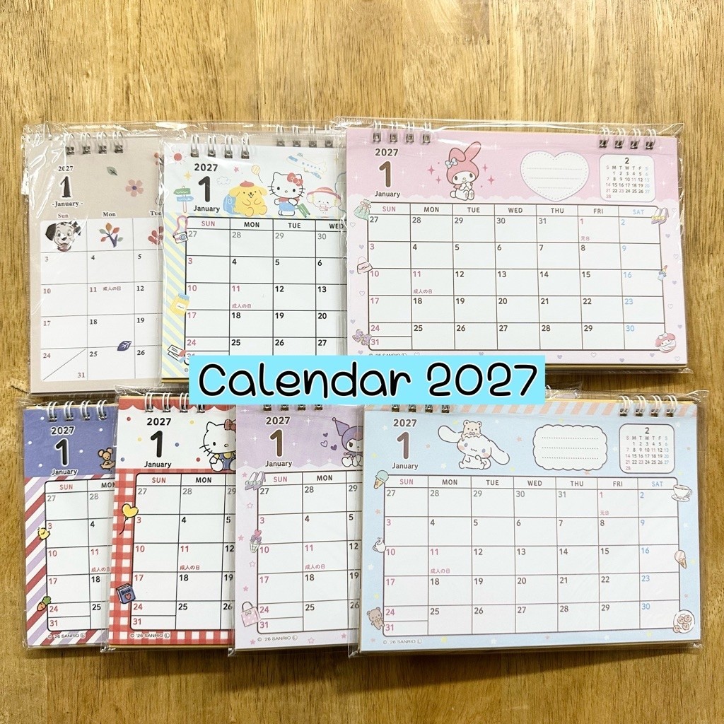NEW!!! Calendar ปฏิทินตั้งโต๊ะ ปี2027 ลาย Sanrio/DISNEY