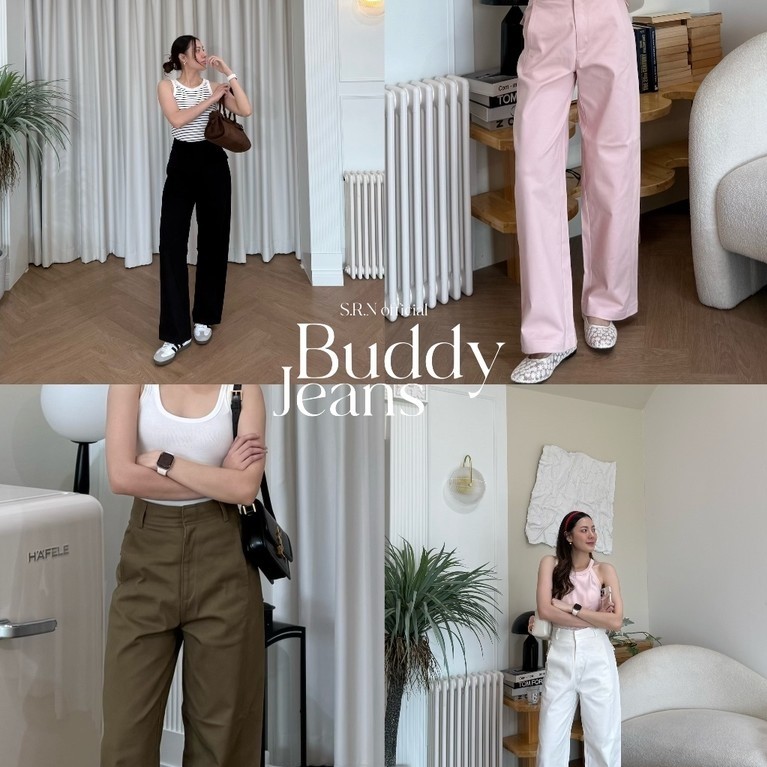 SRN-26 | Buddy Jeans กางเกงยีนส์ทรงกระบอก (XS-3XL)