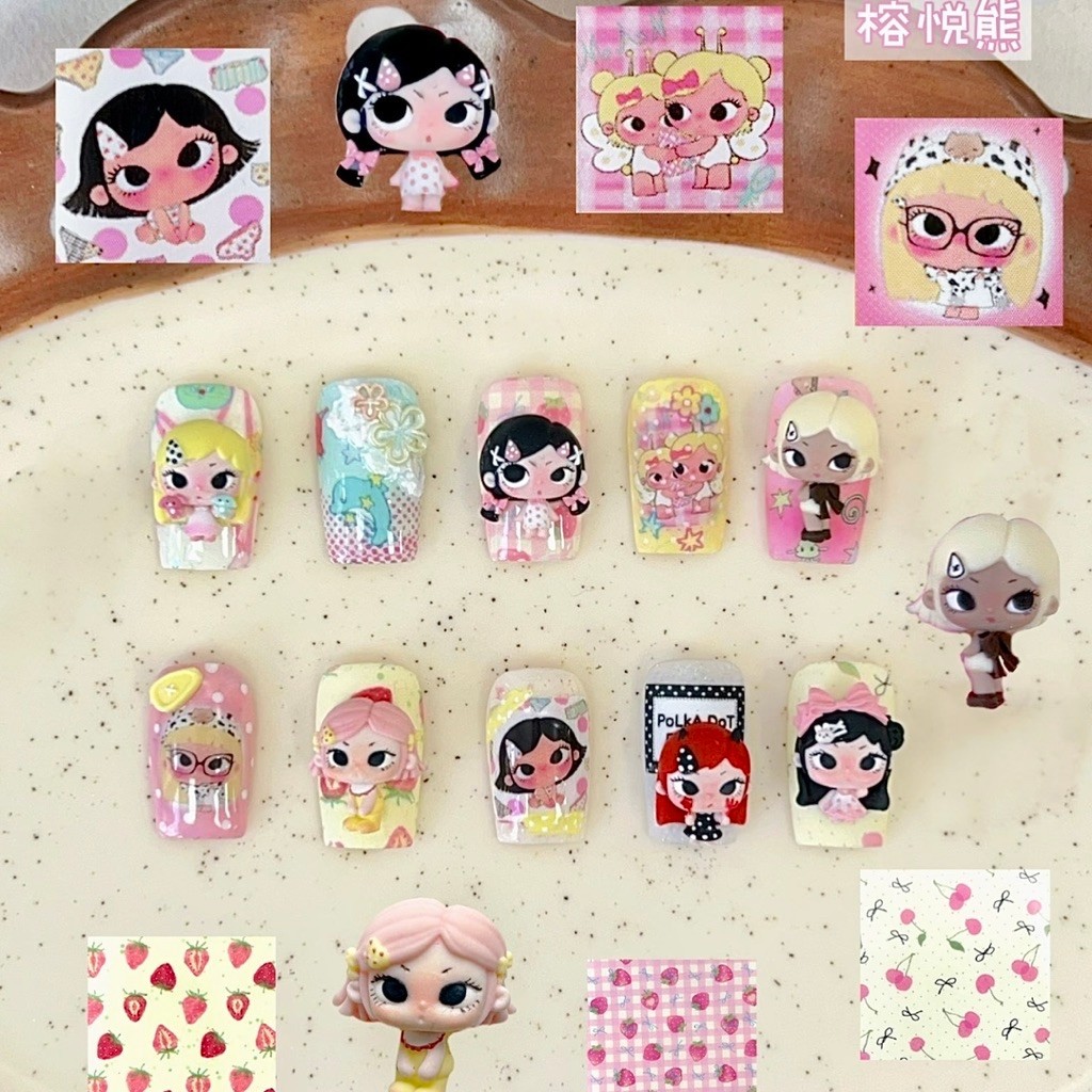 พร้อมส่ง Rongyuebear แผ่นฟอยล์ลอกลายเล็บ น้อง YUY