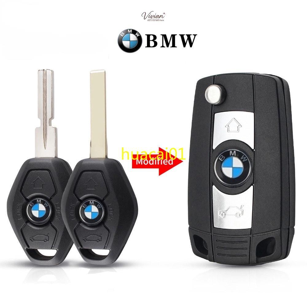 (HC) พับ 3 ปุ่มสําหรับ BMW 3 5 7 SERIES Z3 Z4 E38 E39 E46 ฝาครอบกุญแจรีโมท Fob HU58/HU92-21