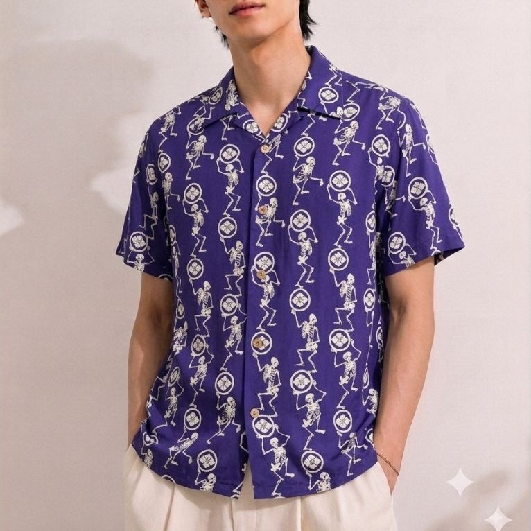 เสื้อฮาวาย Evisu ผ้าเรยอน💯 สินค้าแท้ ผลิตจากญี่ปุ่น