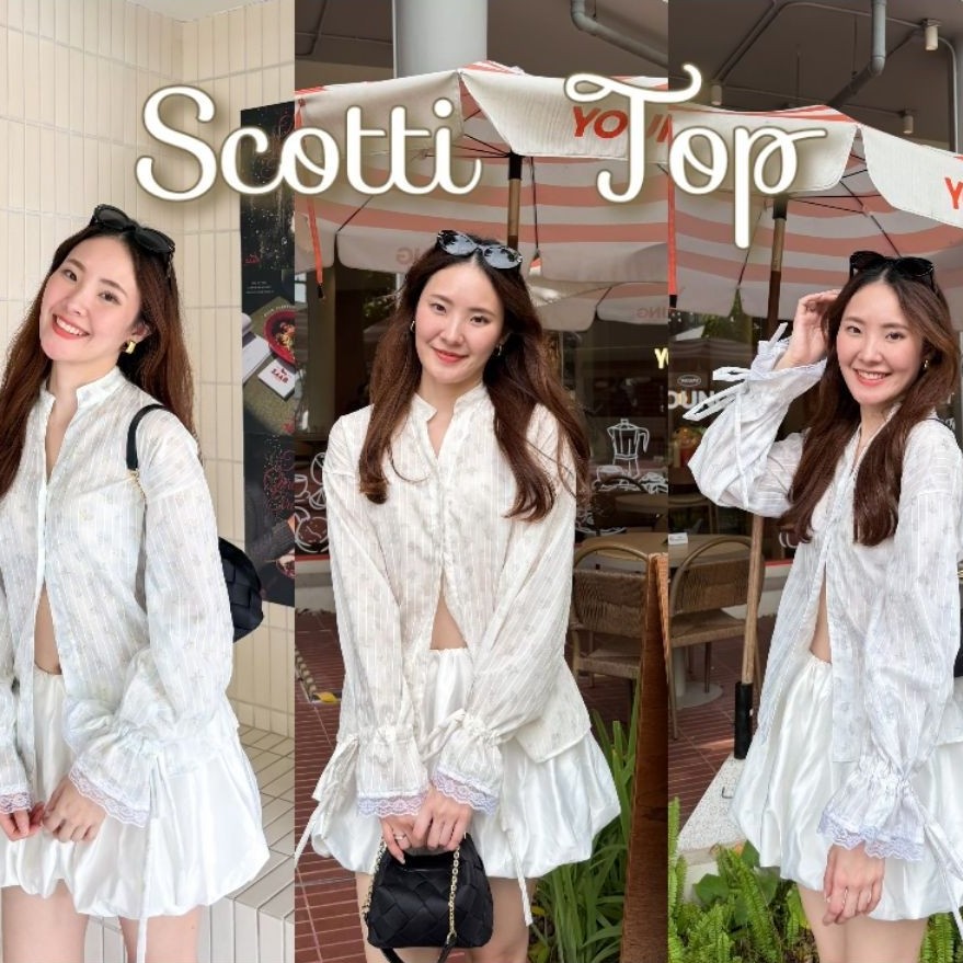 Scotti flora top เสื้อแขนยาว แขนตุ๊กตา ลายดอก