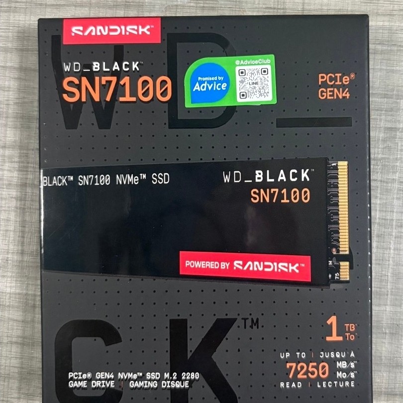 SSD m.2 Sn7100 WD black 1TB มือ1 ปก.advice