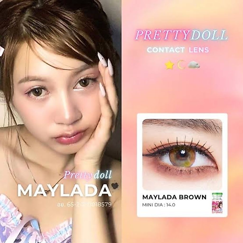 คอนแทคเลนส์ มี อย.ไทย รุ่น Maylada  สีเทา/ตาล Gray/Brown มีค่าสายตา (0.00)-(-6.00) รายเดือน
