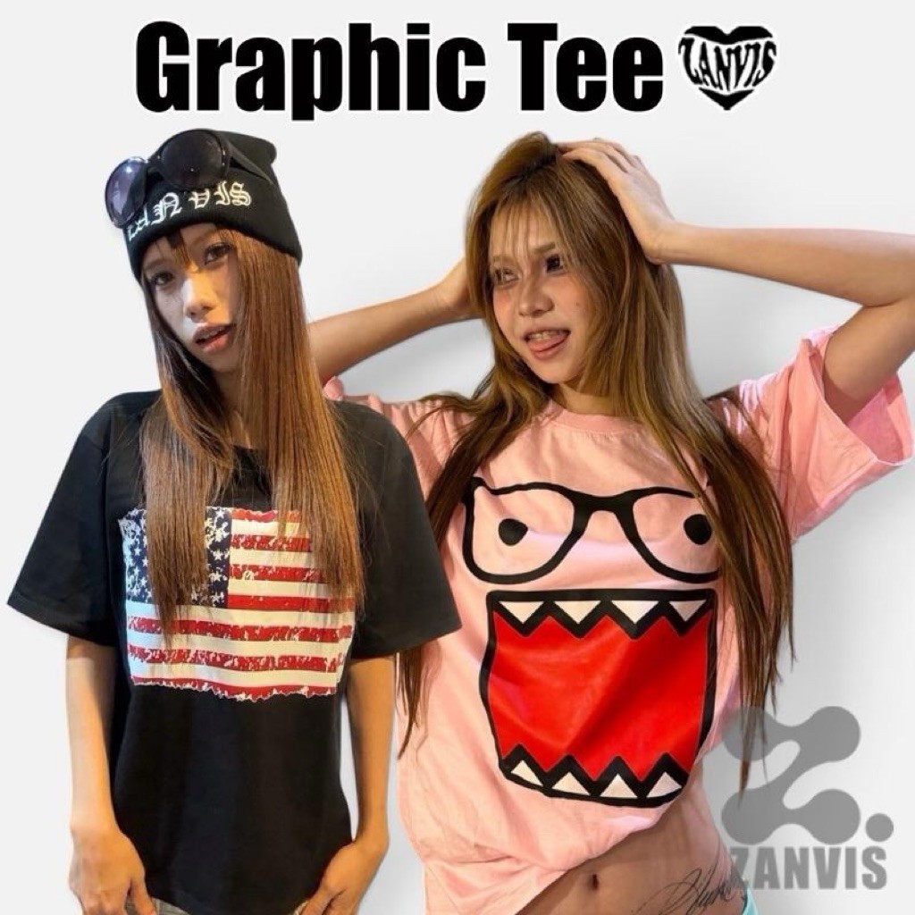 (Zanvis tee) Graphic Tee เสื้อยืดสกรีนลาย 5 ไซต์ 5 สี  ผ้าคอตตอล100 เนื้อนุ่ม ใส่สบาย