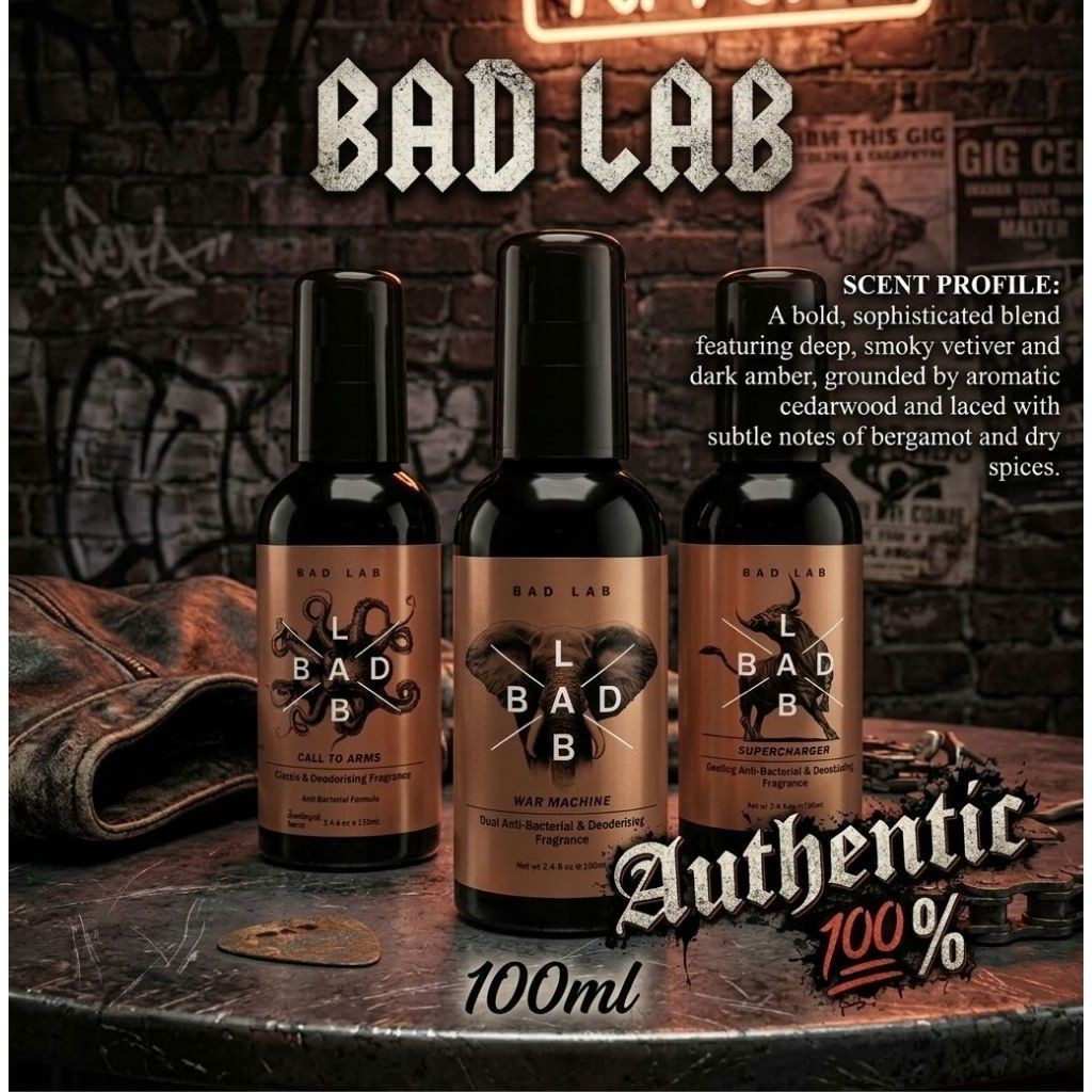 Exp: 03/29 BAD LAB สเปรย์น้ำหอมระงับกลิ่นกายผู้ชาย 100ml แท้ 100%ลดแบคทีเรีย หอมติดทน CallToArms,War