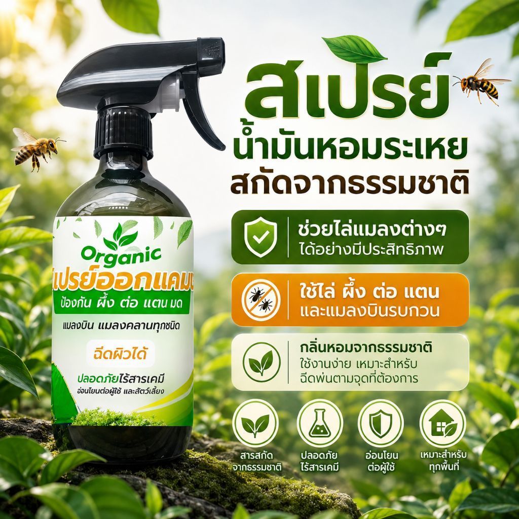 สเปรย์ไล่ผึ้งต่อแตน( ออกแคมป์) ขนาด 500 ml