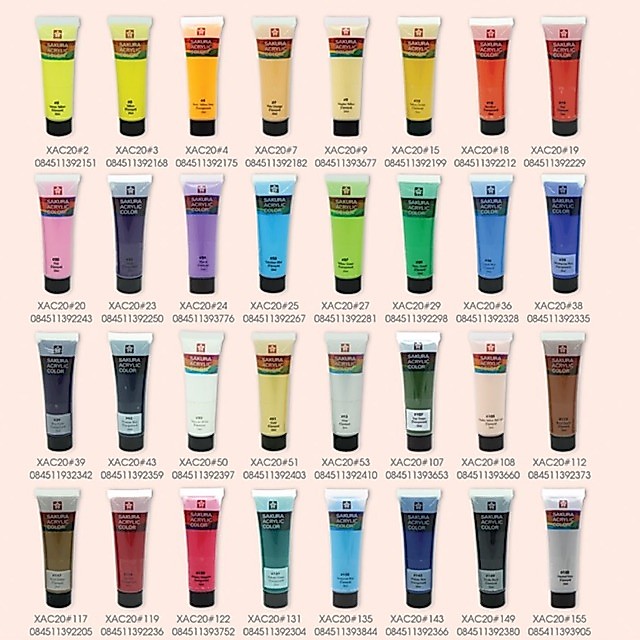 Sakura (ซากุระ) สีอะคริลิค แบบหลอด Sakura Acrylic Color ขนาด 20 ml