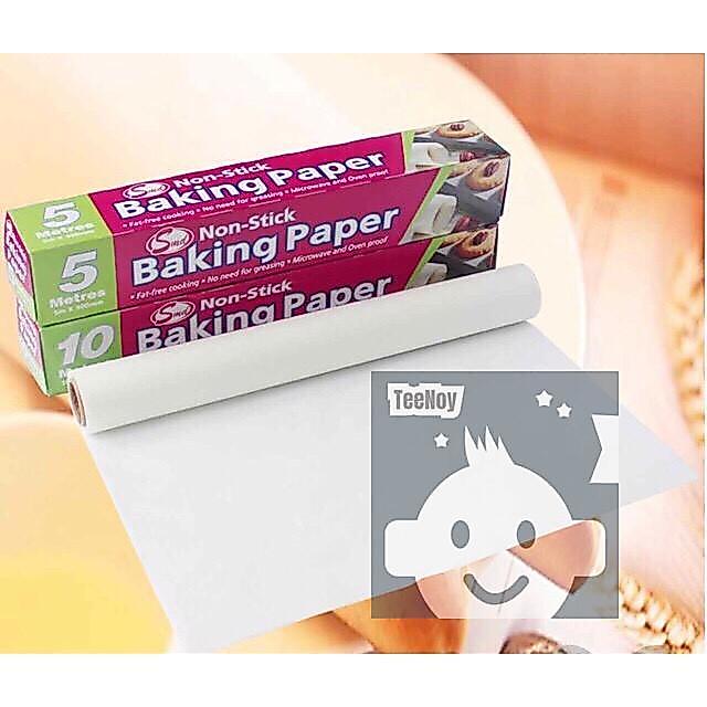 กระดาษไข BAKING PAPER กระดาษรองอบ กระดาษรองกันติด อุปกรณ์เบเกอรี่ ยาว 5เมตร และ10เมตร tn99