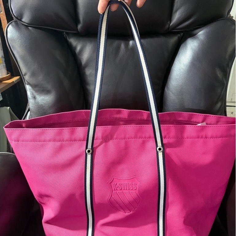 กระเป๋า K-SWISS ทรง Canvas Boat Tote Bag สีชมพูฟูเชีย