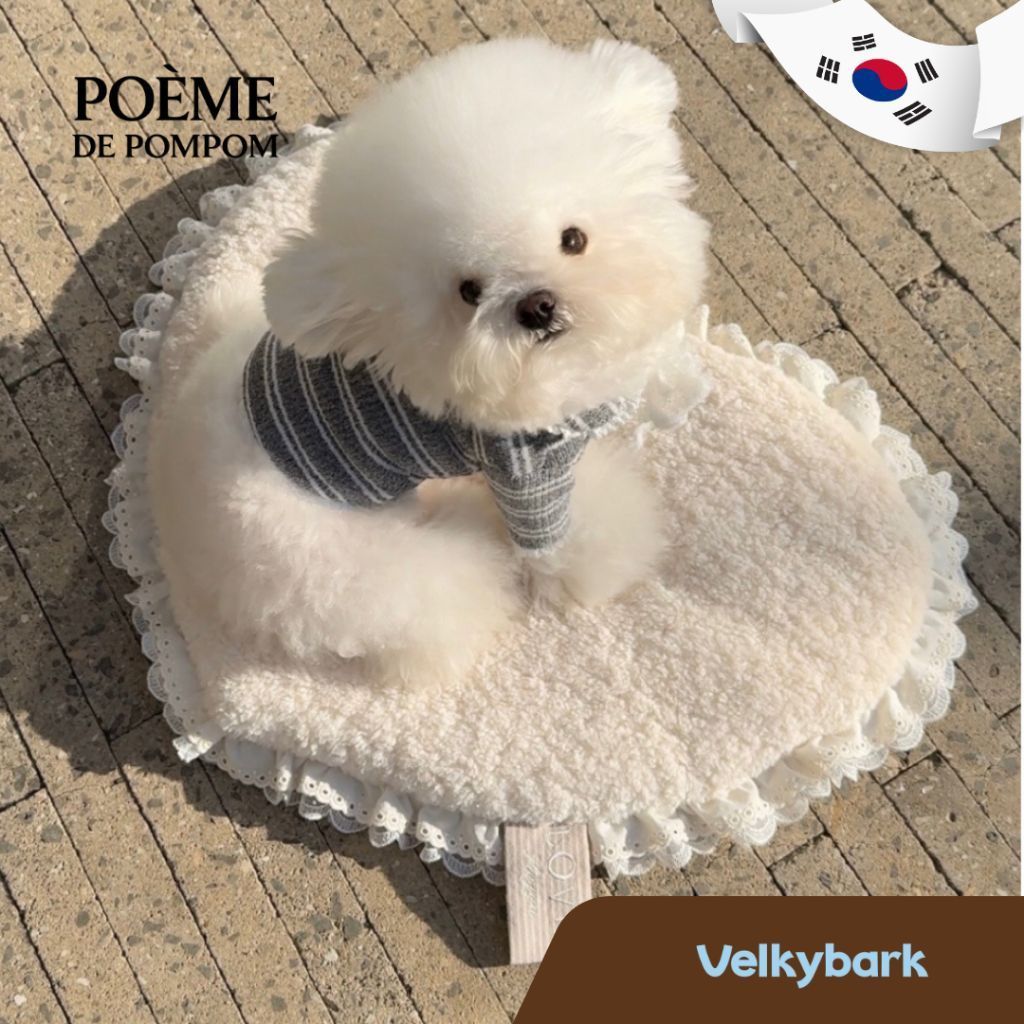 VELKYBARK [พร้อมส่ง] Sicggu Heart Photo zone Mat เบาะรองนอนสัตว์เลี้ยง Cushion แผ่นรองนอนสัตว์เลี้ยง เบาะนอนสุ