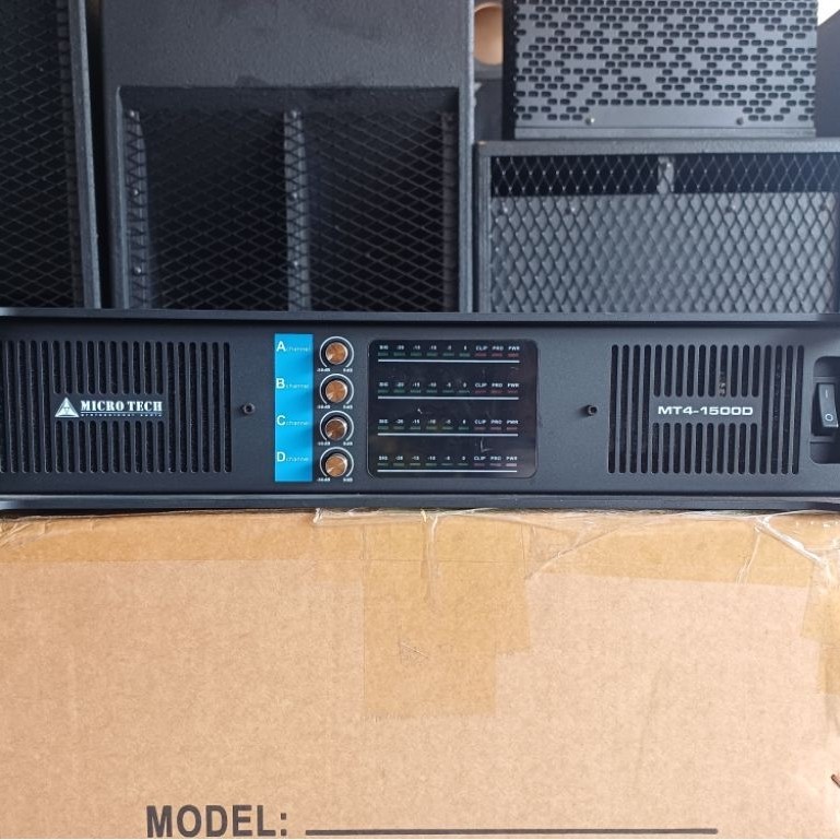 แอมป์ขยาย4CH MICRO TECH MT4-1500D หม้อแปลง 1500Wx4CH 8โอม 
2430Wx4CH 4โอม 
คลาสD