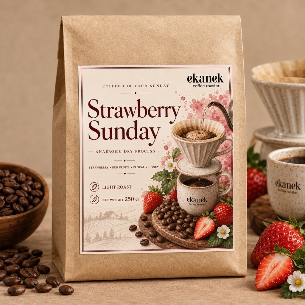 เมล็ดกาแฟคั่ว Strawberry Sunday Anaerobic Dry Process 250g | อาราบิก้า 100% คั่วอ่อน