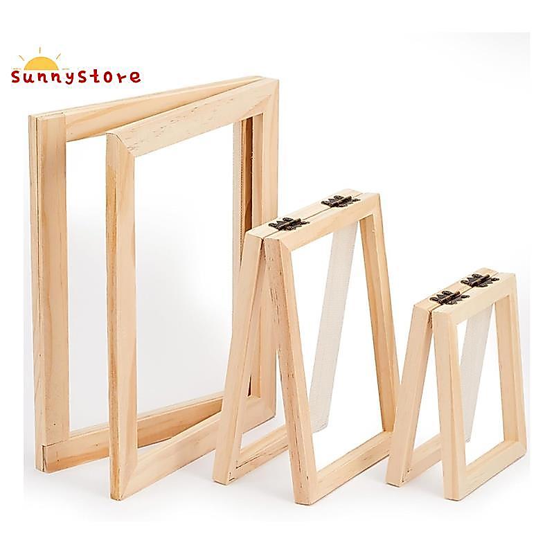 3 ชิ้นกระดาษทํากระดาษไม้ทํา Mould Papermaking Screen Kit 3 ขนาดกรอบสําหรับ DIY (A7, A6, A5)