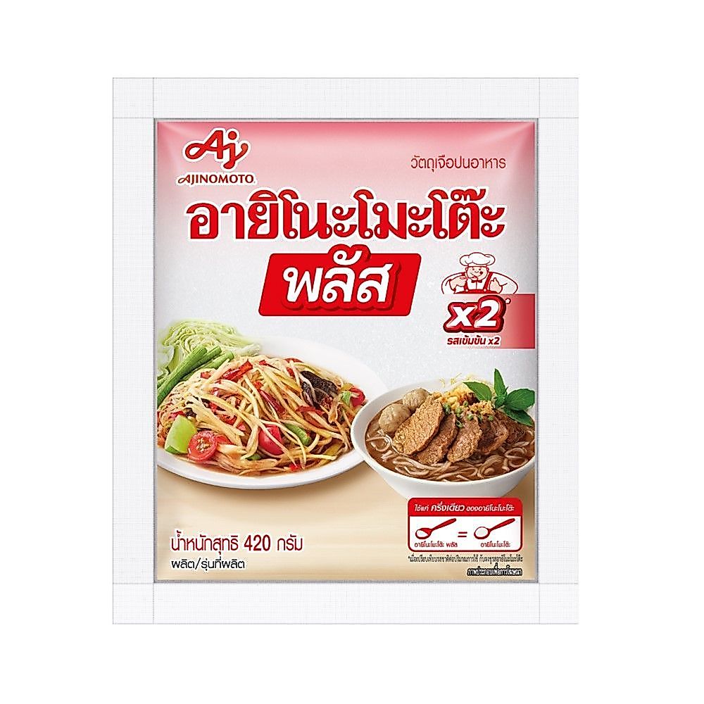 💥 อายิโนะโมะโต๊ะ พลัส ผงชูรสเข้มข้น 420 กรัม 🎐 AJINOMOTO PLUS MSG 420 G ✅ เครื่องปรุงรสและเครื่องเทศ