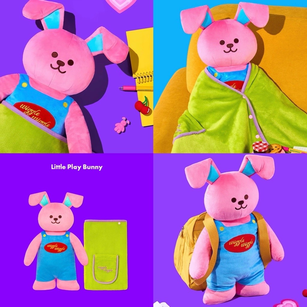 🌈 Wiggle Wiggle แท้ 💯 ตุ๊กตา หมอนอิง Little Play Bunny ผ้าคลุม Cushion Blanket ผ้าคลุมตัว น่ารัก ของขวัญ 56036