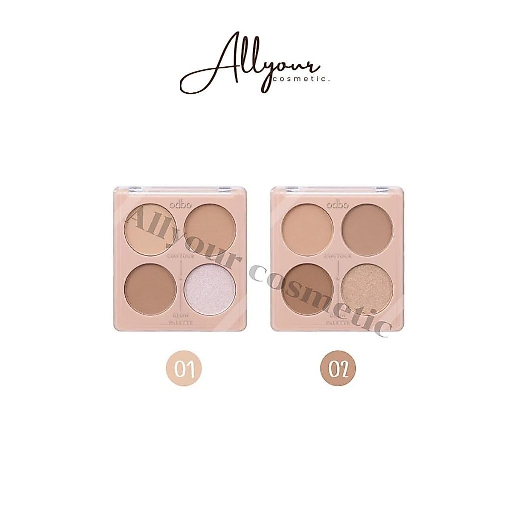 (ของแท้) คอนทัวร์ ODBO Contour & Glow Palette เฉดดิ้งโอดีบีโอ คอนทัวร์ แอนด์ โกลว พาเลท OD1303