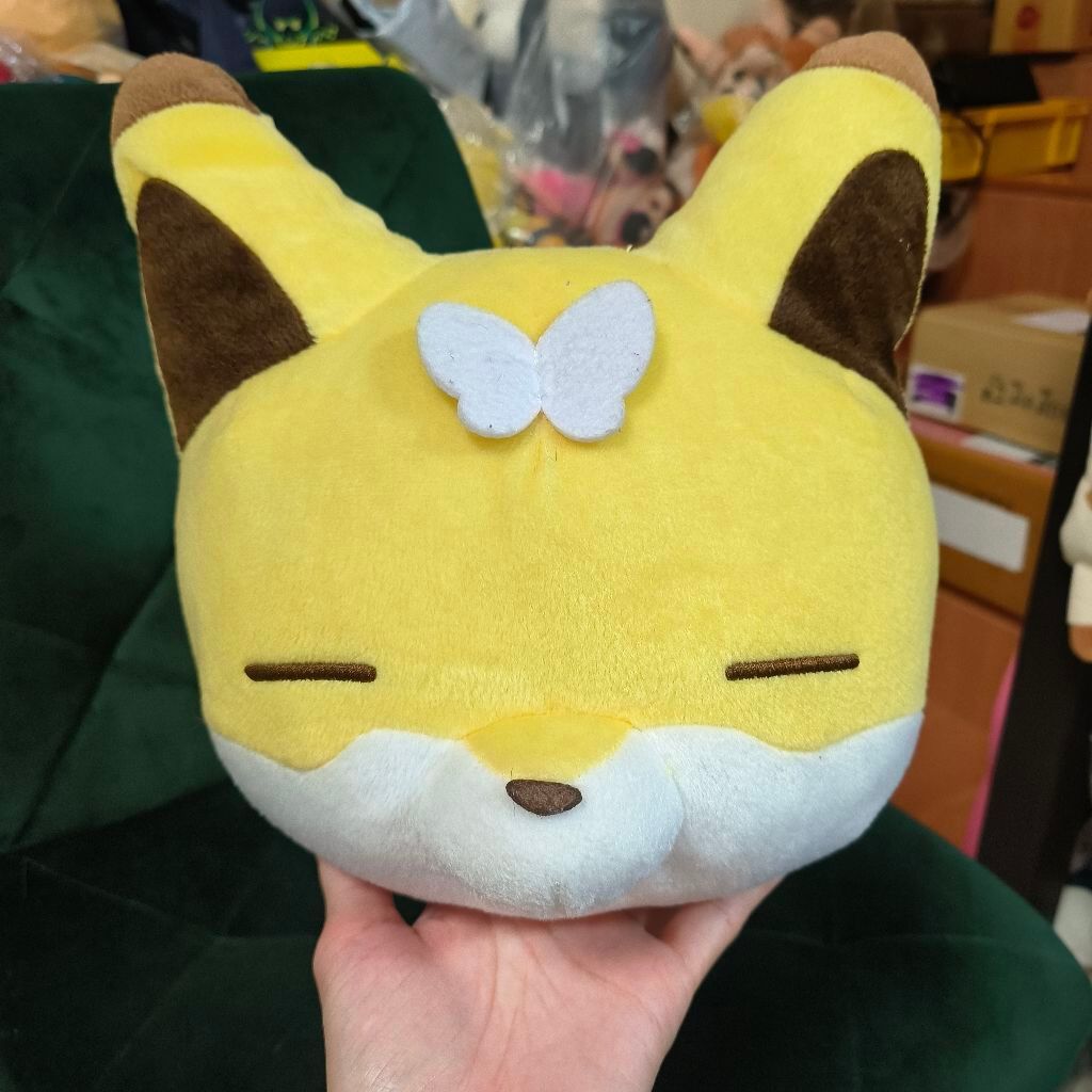 ตุ๊กตาสุนัขจิ้งจอกสีเหลือง คิสึเนะ ท่านอน Kitsune Tanuki to Kitsune Big Plush Doll