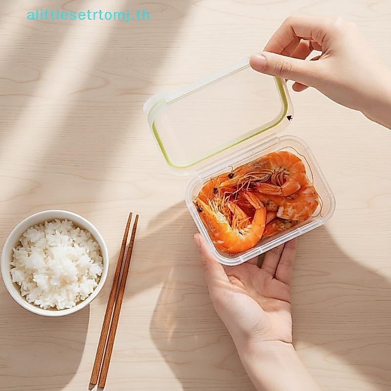 Alittlese กล่องเก็บอาหารเดี่ยว Snap-On Cover Portablepartment ตู้เย็นตู้แช่แข็ง Organizer Sub-Packed เนื้อหัวหอมขิง TH