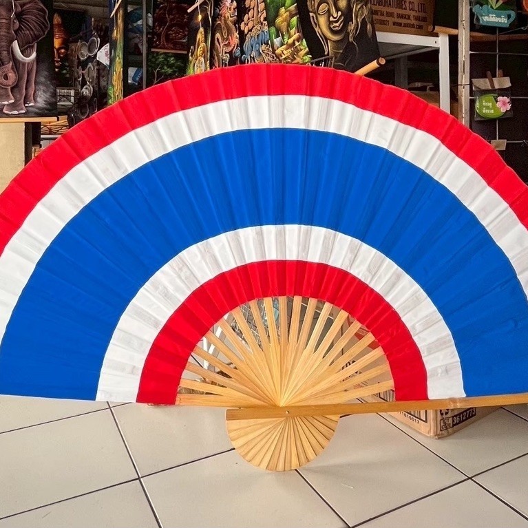 พัดไม้ไผ่ พัดผ้าแพร ไซส์ใหญ่ 24“ และ 35” รูปที่ 8