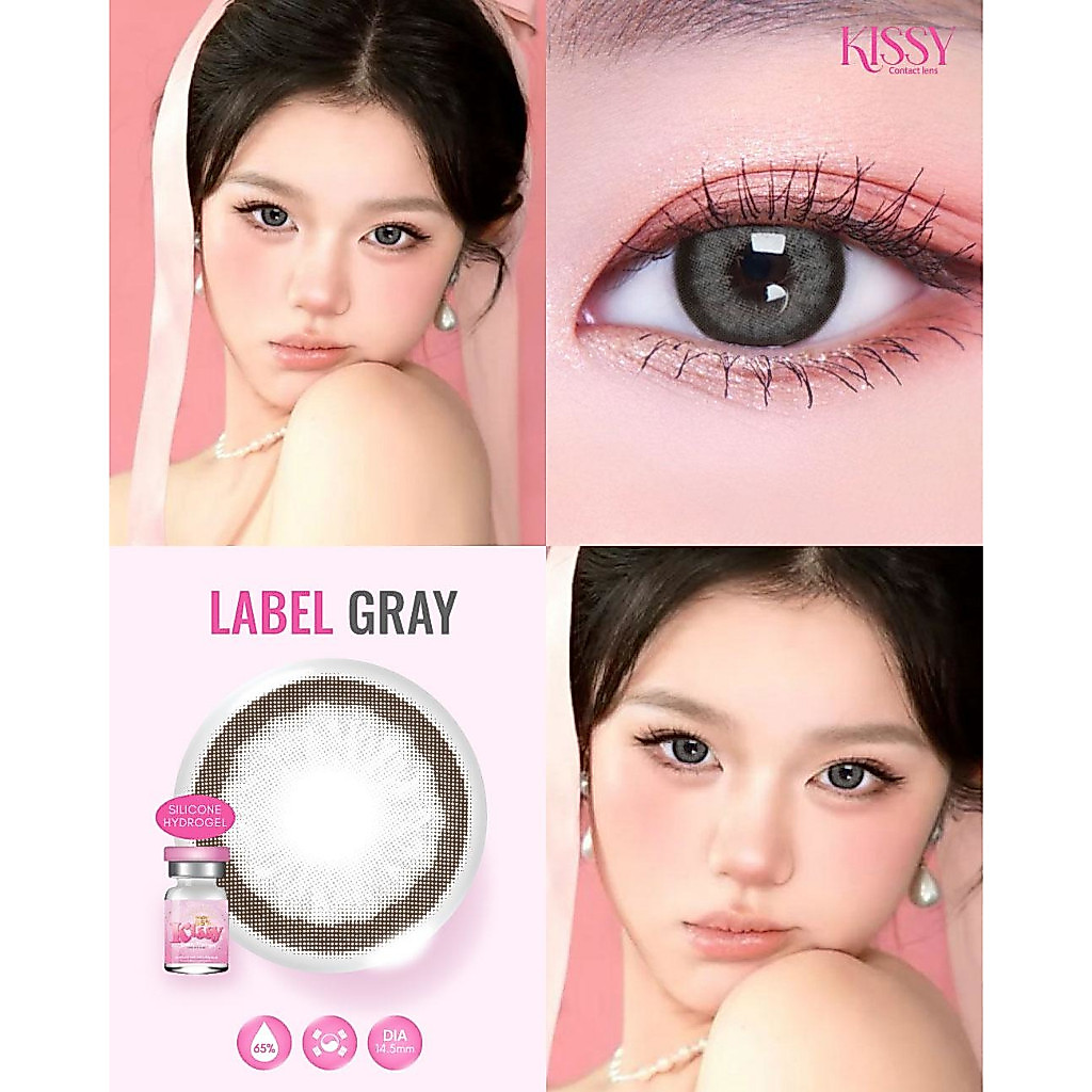 🔥คอนแทคเลนส์ Silicone Hydrogel💕ขนาดมินิ💕Gray / Black / Blue💕Label (Kissylens)
