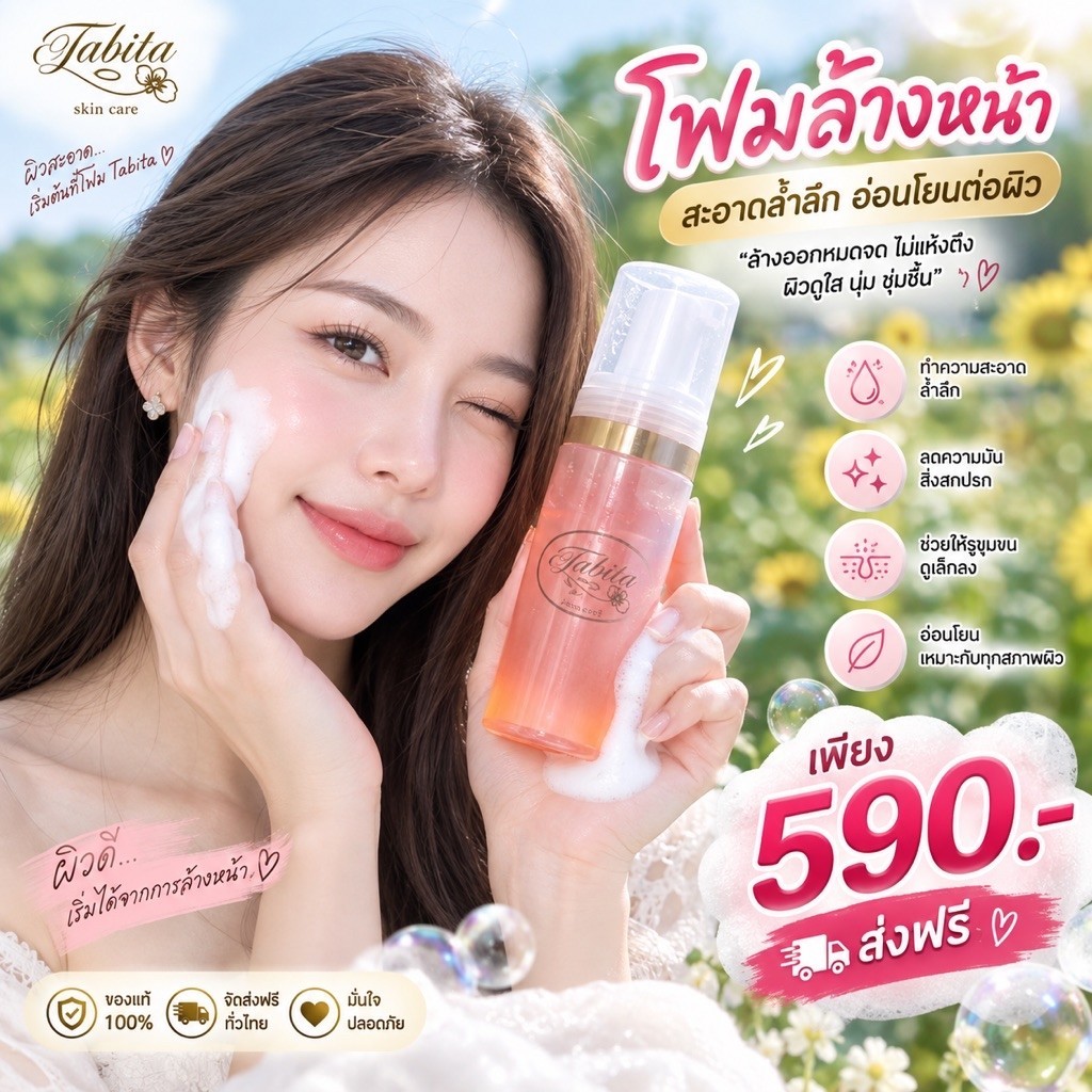 โฟมล้างหน้า tabita skincare ของแท้ 100% (นำเข้ารายใหญ่)