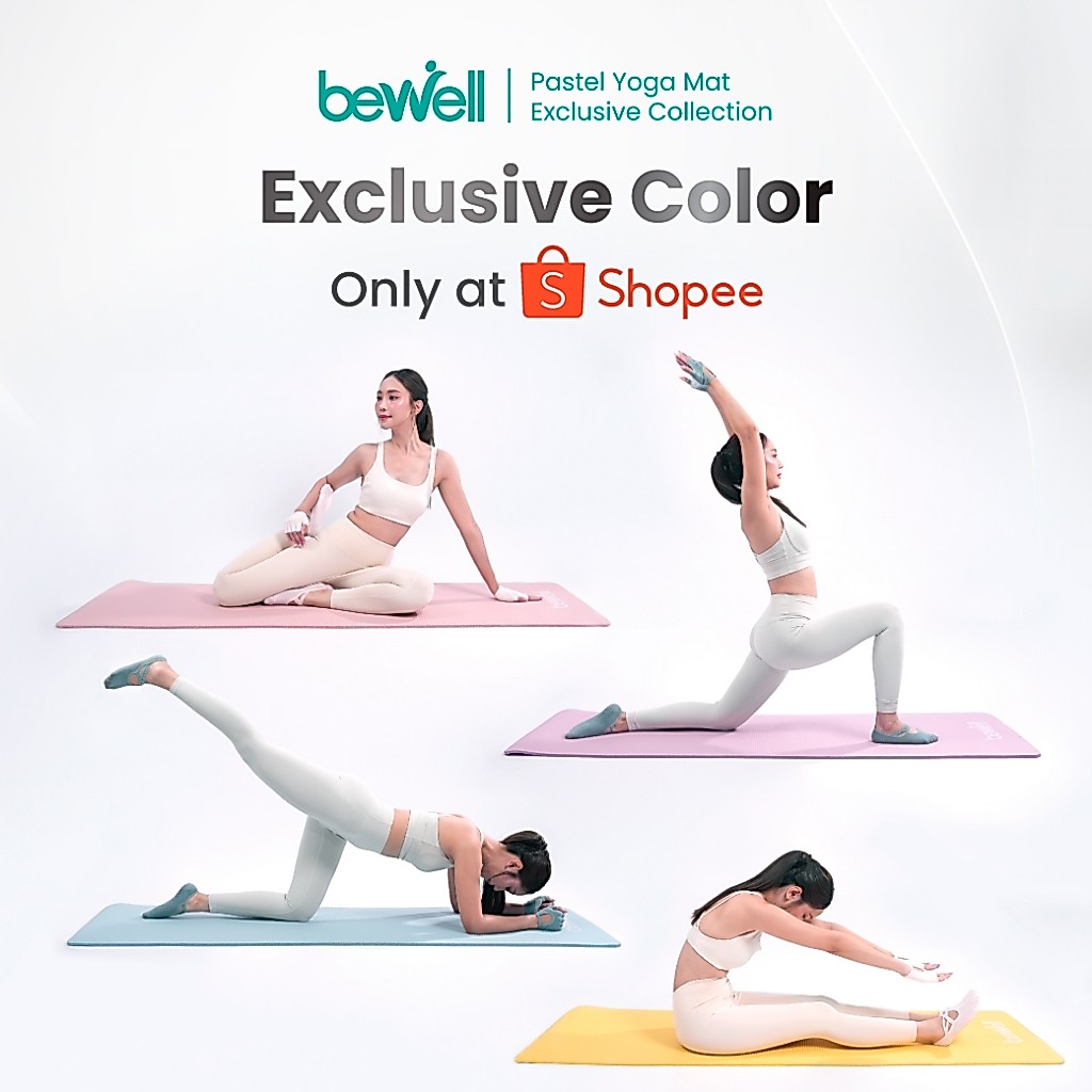 Bewell حصيرة يوغا باستيل 10 مم مع شنطة — صورة 3