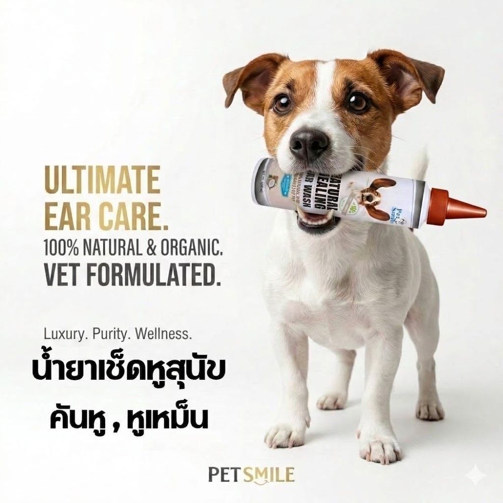 Petsmile Natural Healing Ear Wash for Dog 100ml (น้ำยาเช็ดหูสำหรับสุนัข)