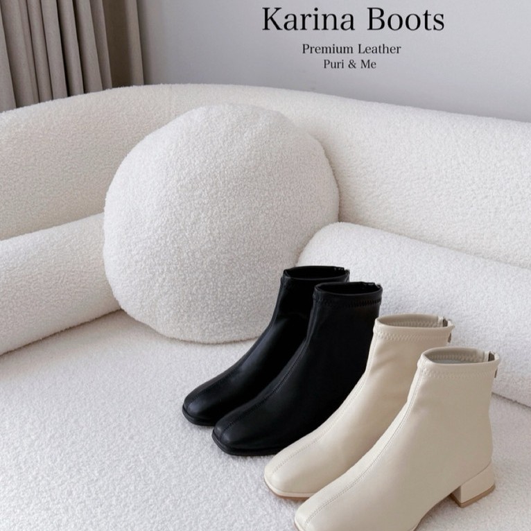 Puri& Me Karina Boots บู้ทข้อสั้น(Ankle Boots) Premium PU Leather