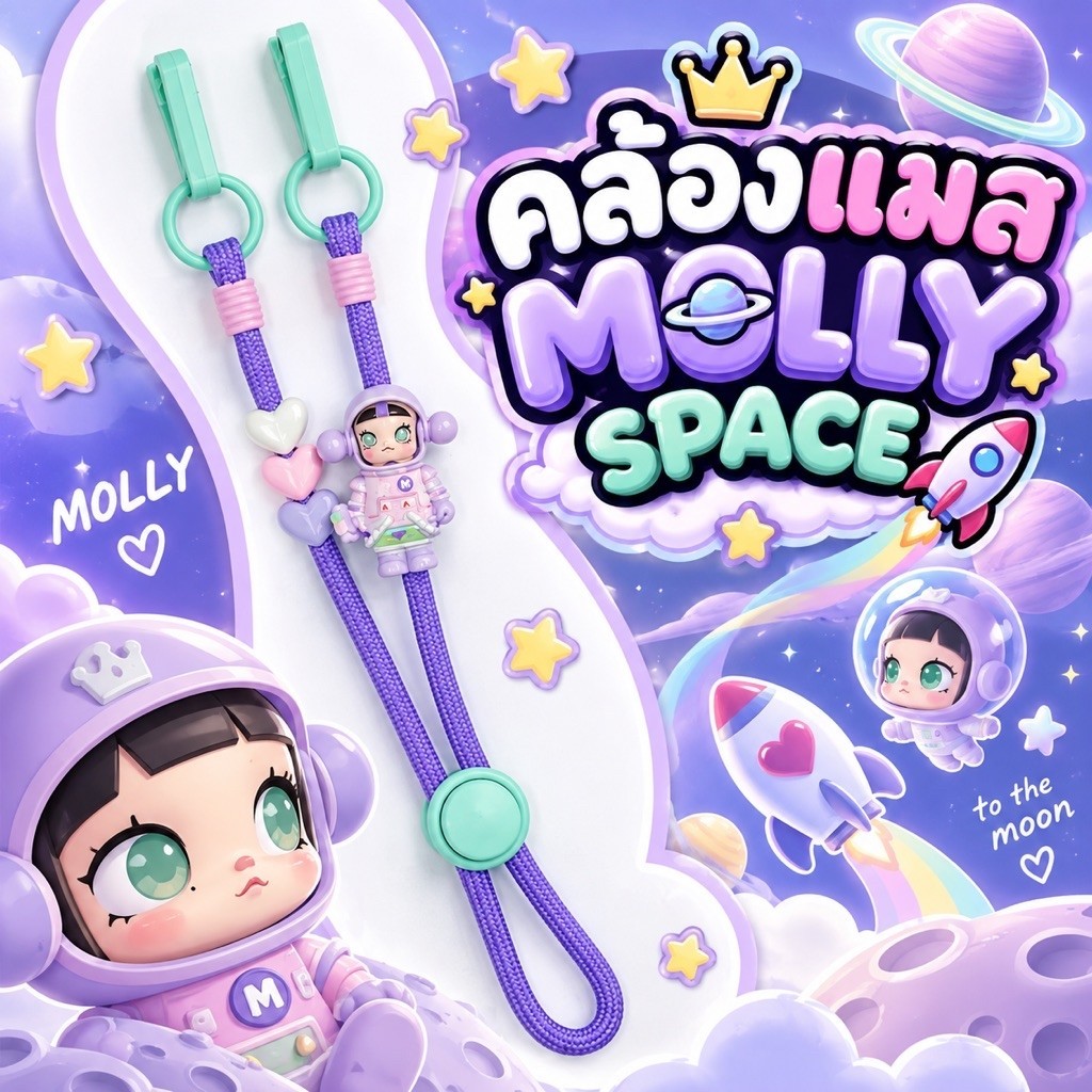 SPACE MOLLY | Mask Strap สายคล้องแมสลายมอลลี่ (เลือกลายตามแบบได้เลย)