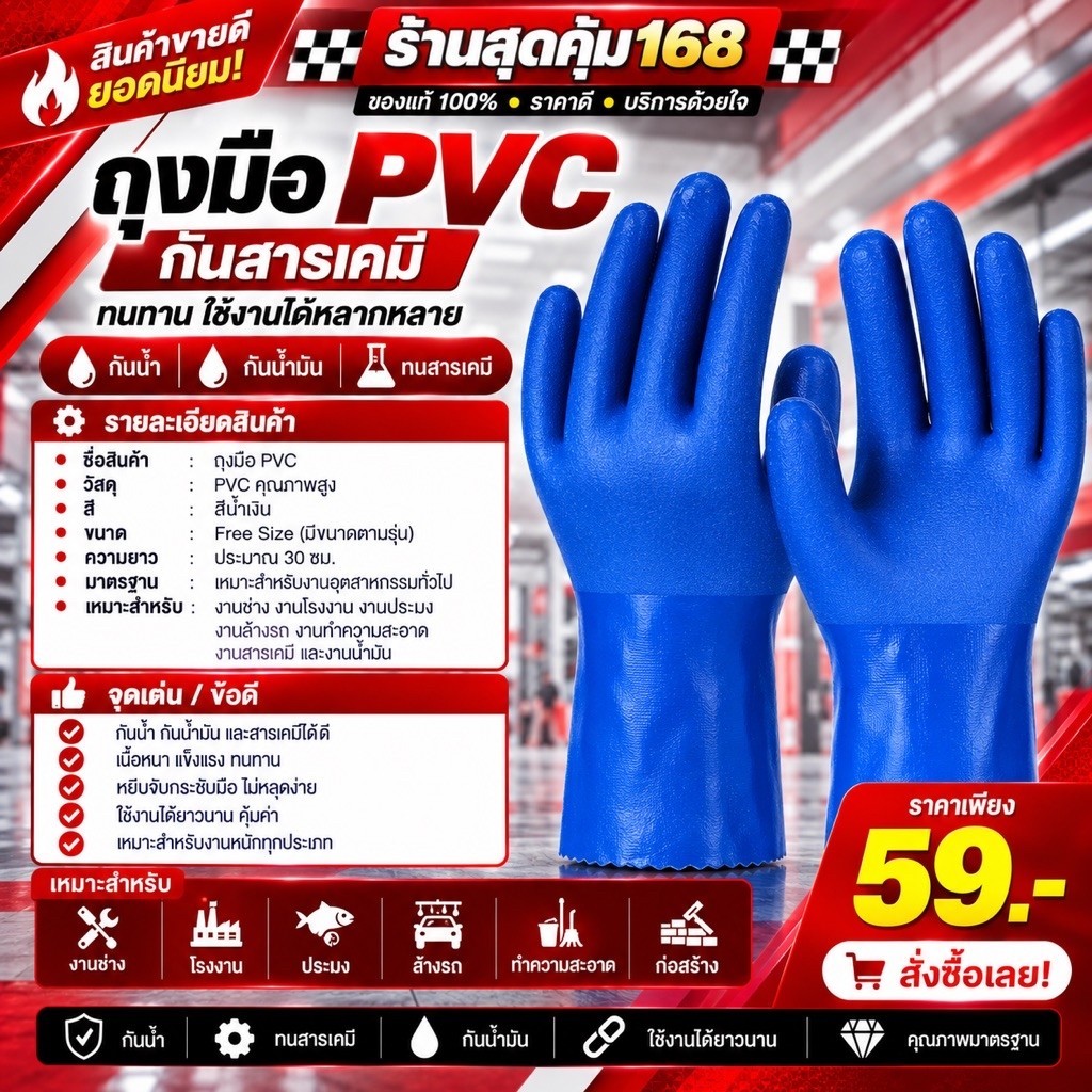 ถุงมือยางไนไตร กันน้ำมัน กันสารเคมี กันกรด กันด่าง ถุงมือนิรภัยสำหรับงานอุตสาหกรรม หนานุ่มทนต่อการฉีกขาด สินค้าพร้อมส่ง