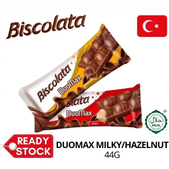 Biscolata Duomax Chocolate Wafer 2 crispy wafer bars ~44 grams ~