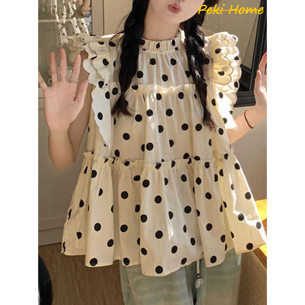 หวานละมุน เสื้อเชิ้ตแขนระบาย ดีไซน์ปกปิด ใส่สบาย